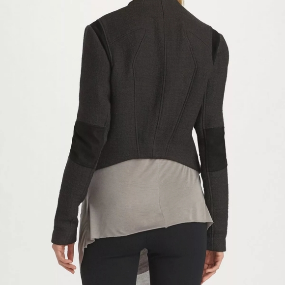 Helmut Lang Black Wool & Leather Moto Jacket M - Picture 2 of 13